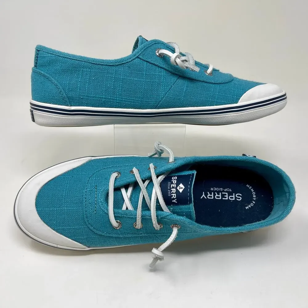 Sperry Lounge 2 Top-Sider Linen Comfort Style Sneakers Womens 9 Blue :: K.4.5